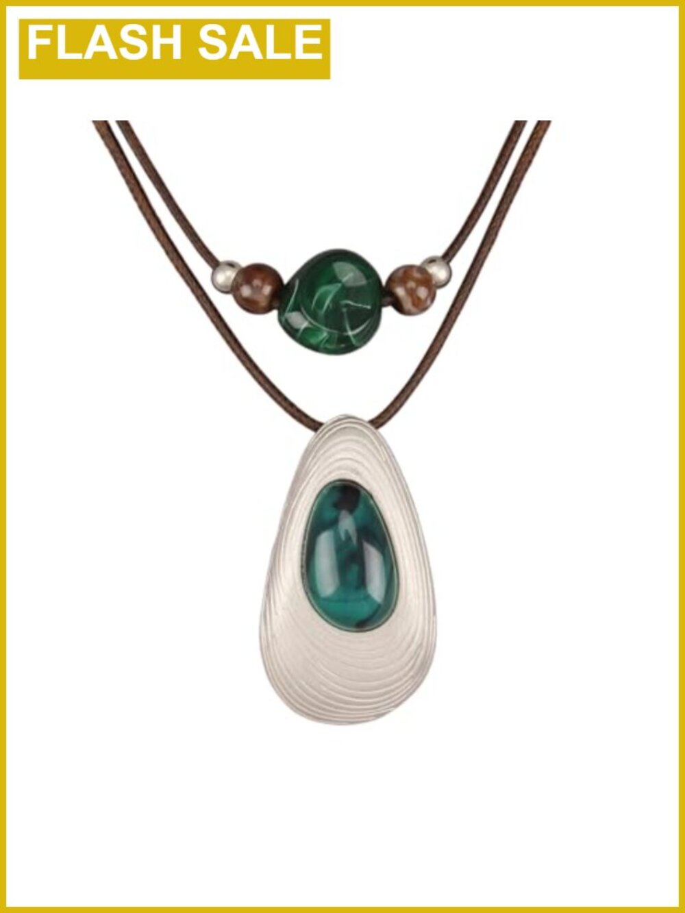 Bohemian Necklaces for Women Chunky Pendant Long Leather Necklace Boho Hippie